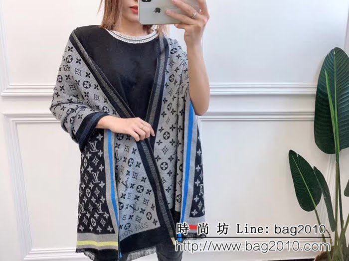 路易威登LV雙面大牌元素提花羊絨圍巾 LLWJ6002